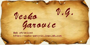 Vesko Garović vizit kartica